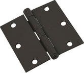 National Hardware N830-205 Door Hinge, Cold Rolled Steel, Oil-Rubbed Bronze, Non-Rising, Removable Pin, Full-Mortise